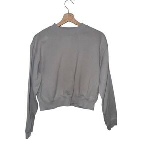 TNA Gray Crewneck Cropped Sweatshirt Long Sleeve Casual Pullover  Size L